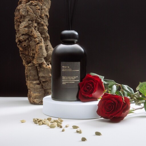 Difuzor de parfum cu betisoare Aura, Homla, 500 ml, sticla, negru
