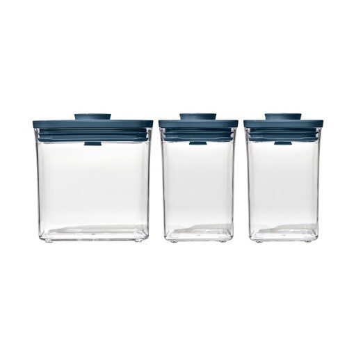 Set caserole 3 piese, din plastic, "POP", Storm Blue - OXO