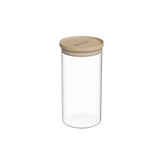 Recipient sticla, Ø7cm, 350ml, Cu capac din bambus - Zokura