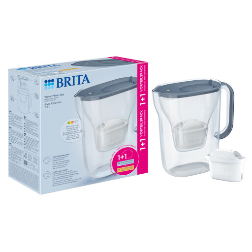 Cana filtranta BRITA Style Essential 2,4 L + 2 filtre Maxtra Pro (Stone Blue)