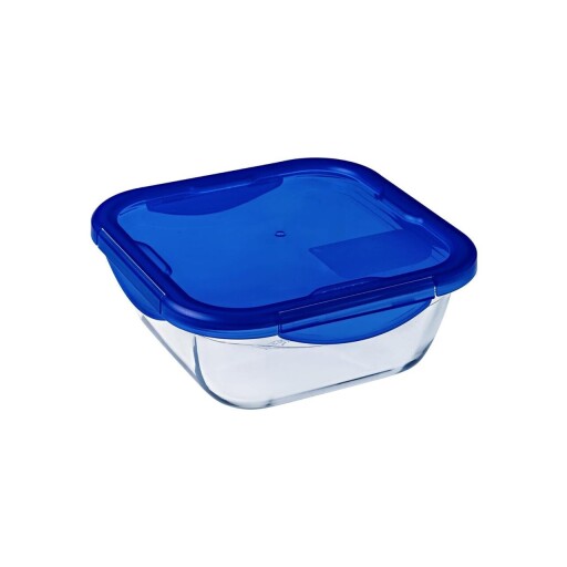 Caserola patrata, cu capac etans, sticla termorezistenta, 16x16cm/0,8L, "Cook&amp;Go" - Pyrex