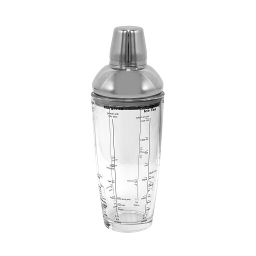 Shaker cocktail, cu retete, sticla, 700 ml - Zokura