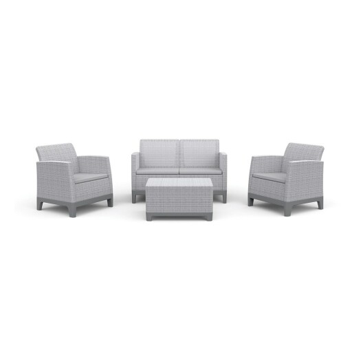 Set mobilier de grădină gri deschis pentru 4 persoane Scandi Forma – Keter