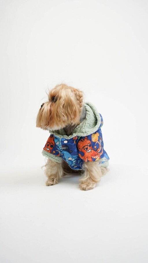 Hanorac pentru câini, Paws &amp; Whiskers, Ocean Raincoat, Multicolor