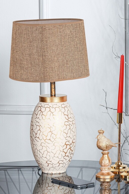 Lampa de masa, Opviq, 687HMY2142, Crem / Aur
