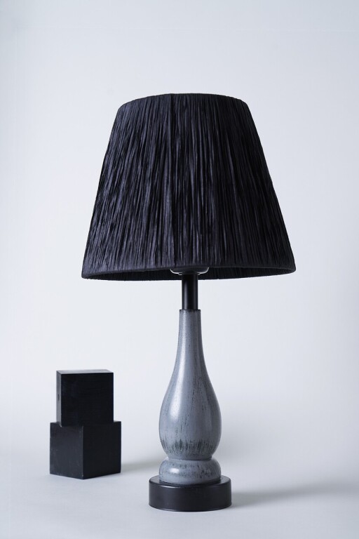 Lampa de masa, Opviq, 687HMY2226, Gri/Negru