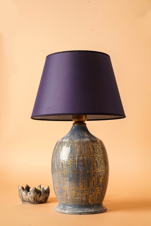 Lampa de masa, Opviq, 687HMY2239, Albastru / Auriu