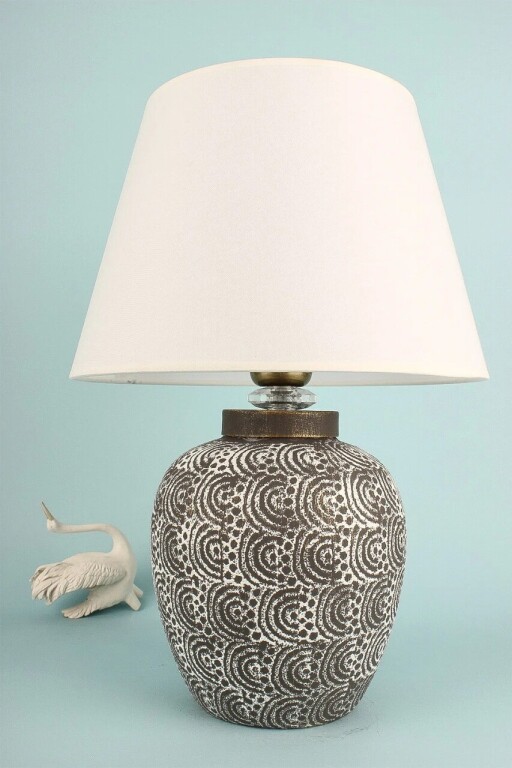 Lampa de masa, Opviq, 687HMY2383, Gri/Alb