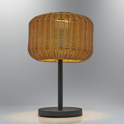Lampa de masa, Opviq, 701CHD1570, Negru / Stejar