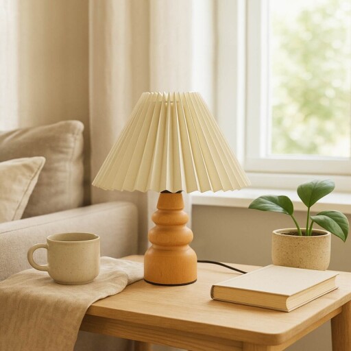 Lampa de masa, Opviq, 780SGN2156, Crem / Stejar