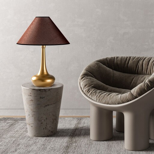 Lampa de masa, Opviq, 892OPV2460, Auriu/Maro