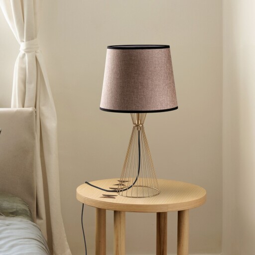 Lampa de masa, Opviq, 892OPV2500, Auriu / Maro deschis