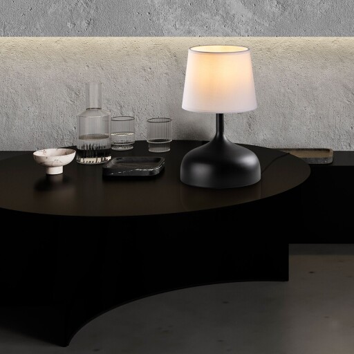 Lampa de masa, Opviq, 892OPV2608, Alb/Negru