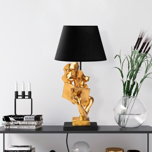 Lampa de masa, Opviq, 897TNL1126, Aur/Negru