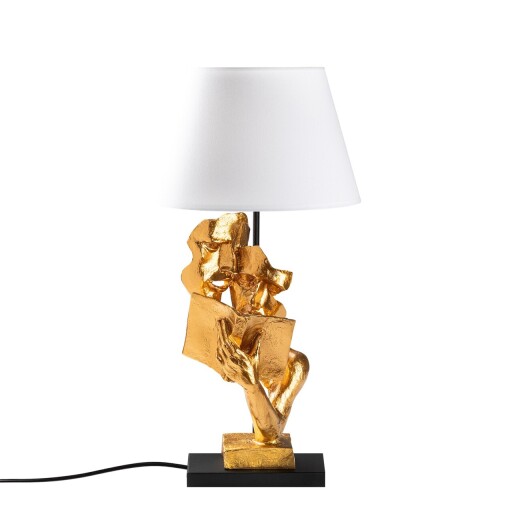 Lampa de masa, Opviq, 897TNL1130, Aur/Alb