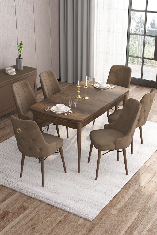 Set masa extensibila si scaune, Hanah Home, Are, Baroc / Maro