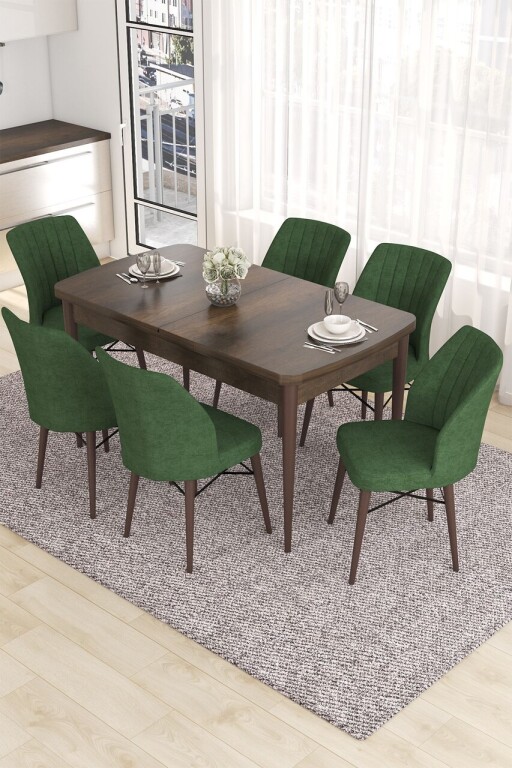 Set masa extensibila si scaune, Hanah Home, Eva, Baroc / Kaki