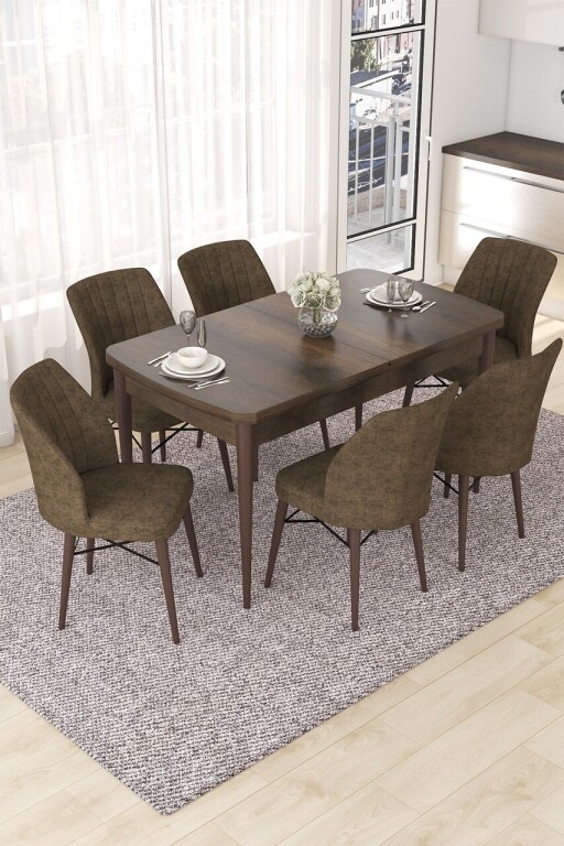 Set masa extensibila si scaune, Hanah Home, Nef, Baroc / Maro