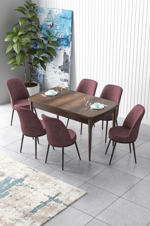 Set masa extensibila si scaune, Hanah Home, Zen, Baroc / Roz Păfuit
