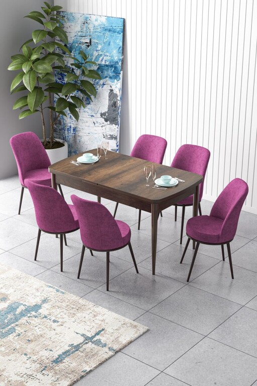 Set masa extensibila si scaune, Hanah Home, Zen, Baroc / Mov