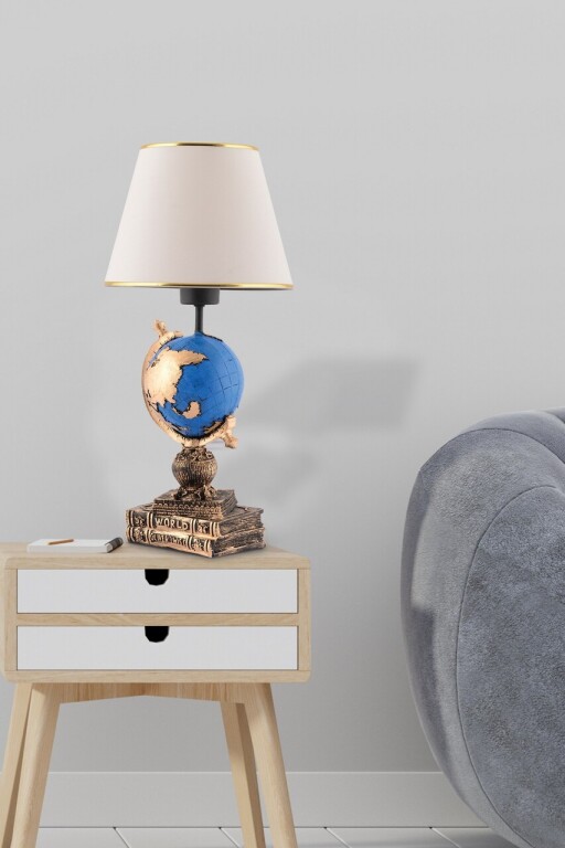 Lampa de masa, Opviq, 390FLH2251, Negru / Alb / Auriu