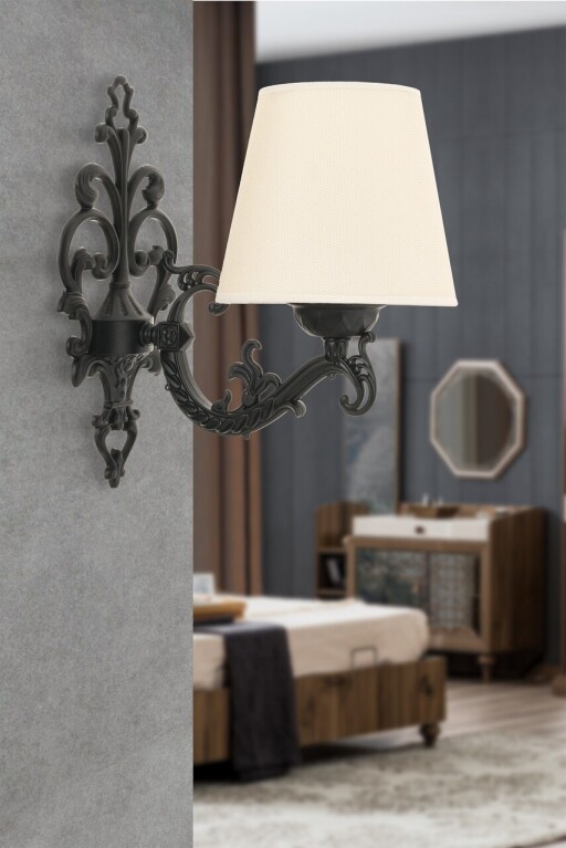 Aplica de perete, Opviq, 390FLH2334, Crem/Negru