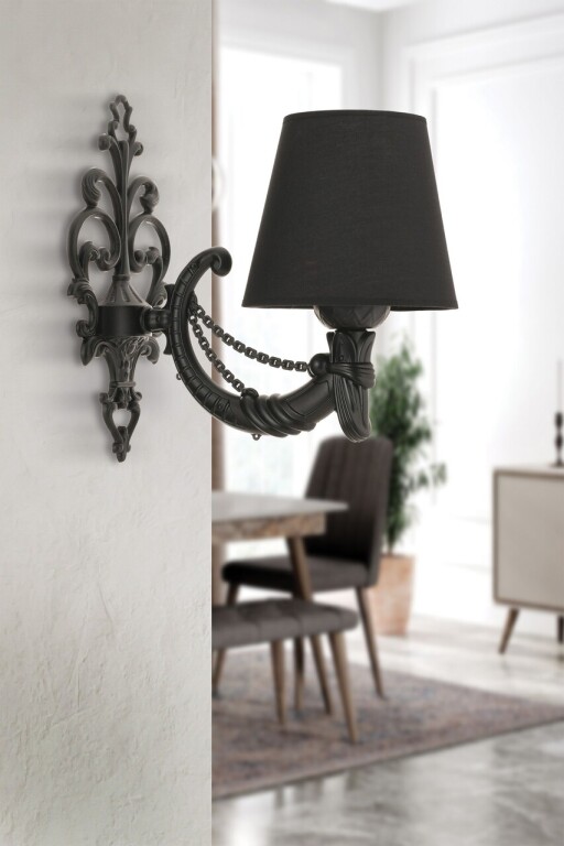 Aplica de perete, Opviq, 390FLH2340, Negru