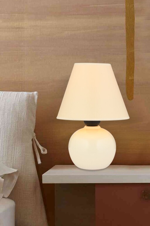 Lampa de masa, Opviq, 433NUV1510, Alb / Crem