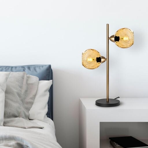 Lampa de masa, Opviq, 521SHN3672, Galben / Aur
