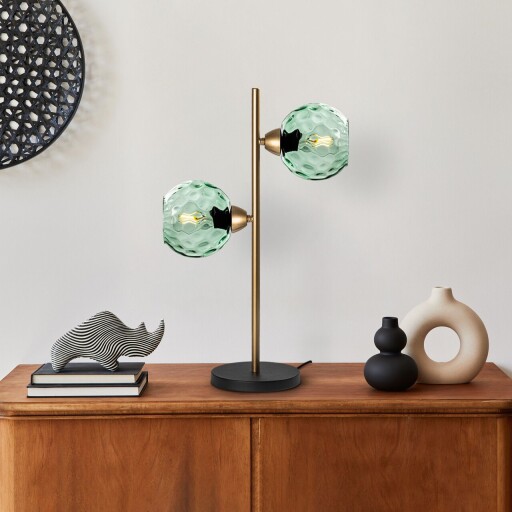 Lampa de masa, Opviq, 521SHN3673, Mentă / Aur