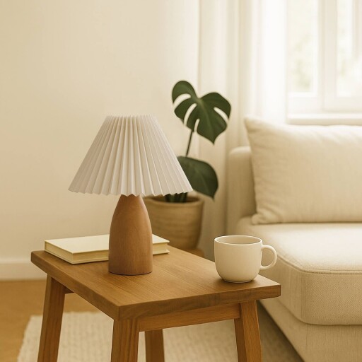 Lampa de masa, Opviq, 780SGN2159, Crem / Stejar