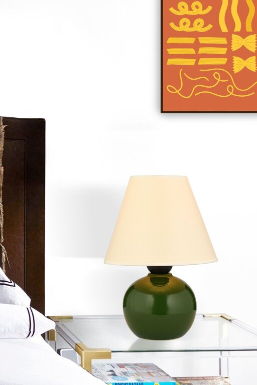 Lampa de masa, Opviq, 433NUV1511, Verde/Alb