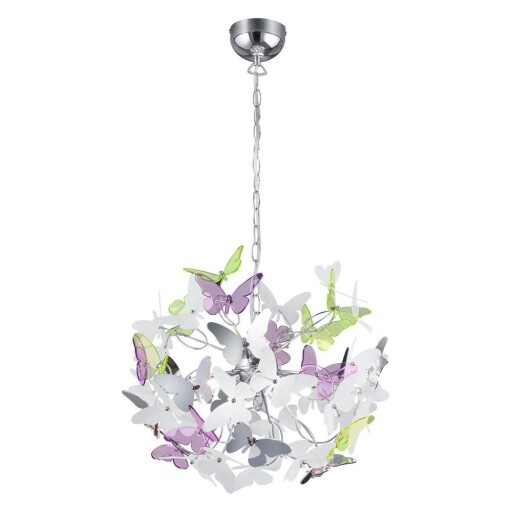 Lustră pentru copii cu abajur din plastic ø 50 cm Butterfly – Reality