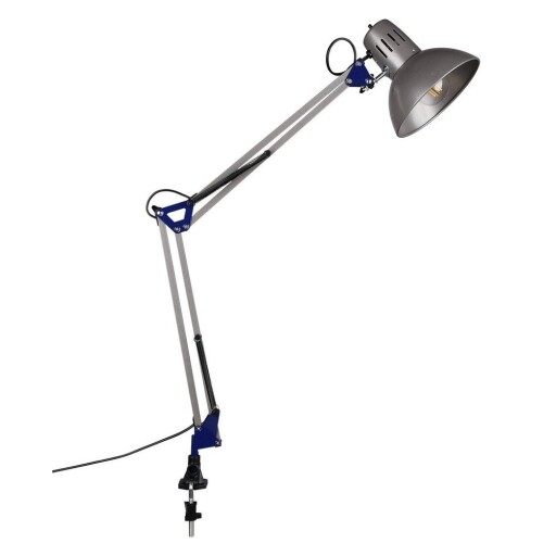 Veioză argintie cu structură flexibilă/cu clemă (înălțime 73,5 cm) Tajo – Trio