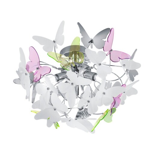 Lustră pentru copii cu abajur din plastic ø 45 cm Butterfly – Reality