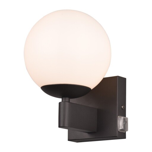 Aplică de perete negru-mat ø 14 cm Kula – Trio