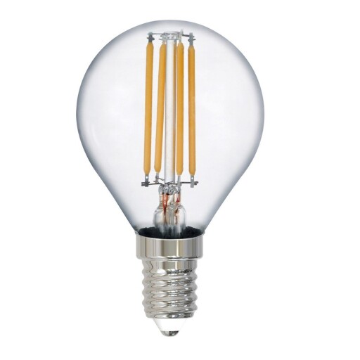 Bec cu filament E14, cu lumină albă caldă 2 W Tropfen – Trio