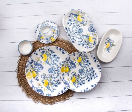 Set de mic dejun, Hermia, 868ARY1132, Portelan, Platou pentru tort: 21 cm (6 bucăți), Multicolor