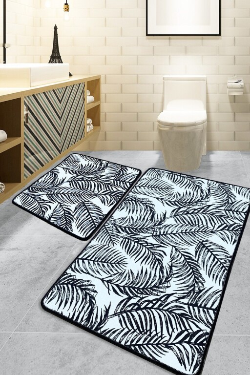 Set covorase de baie, L'essentiel Maison, Frond, Poliester, Multicolor