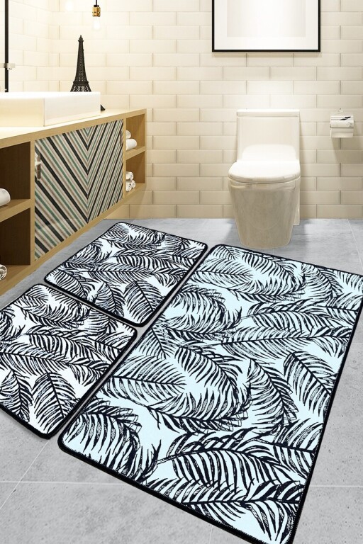 Set covorase de baie, L'essentiel Maison, Frond, Poliester, Multicolor