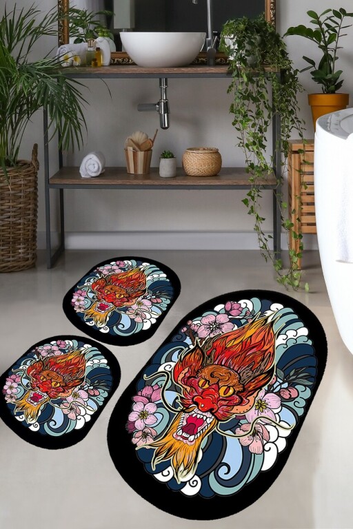 Set covorase de baie, L'essentiel Maison, Lakingo, Poliester, Multicolor