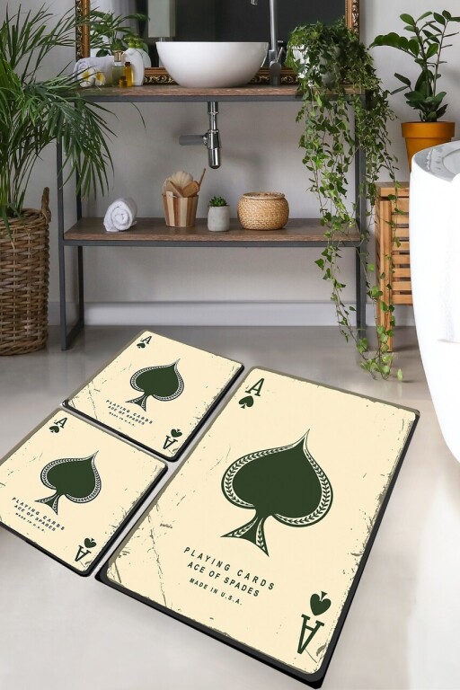 Set covorase de baie, L'essentiel Maison, Playing Cards, Poliester, Multicolor