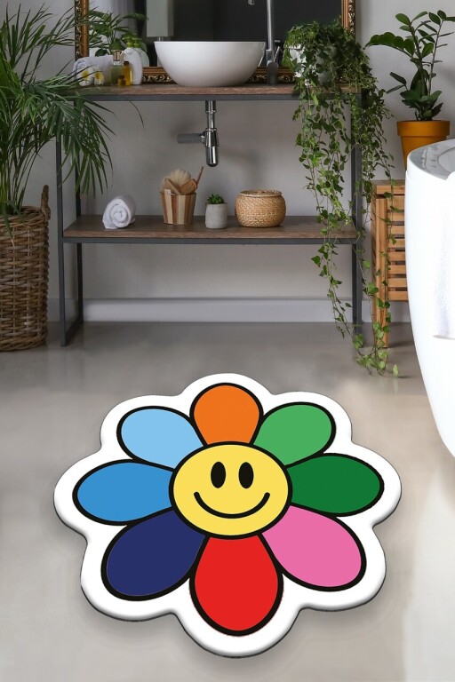 Covoras de baie, L'essentiel Maison, Smiling 140, Poliester, Multicolor