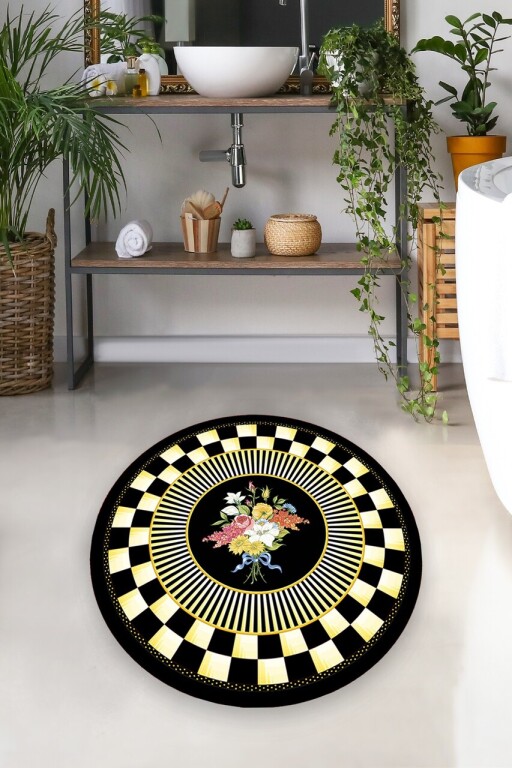 Covoras de baie, L'essentiel Maison, Quadratic 160, Poliester, Multicolor