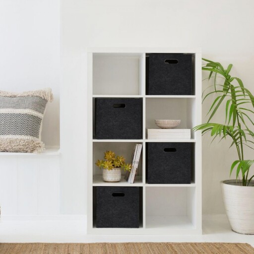Set organizator de birou din fetru, HMY-6355, Fetru, Negru