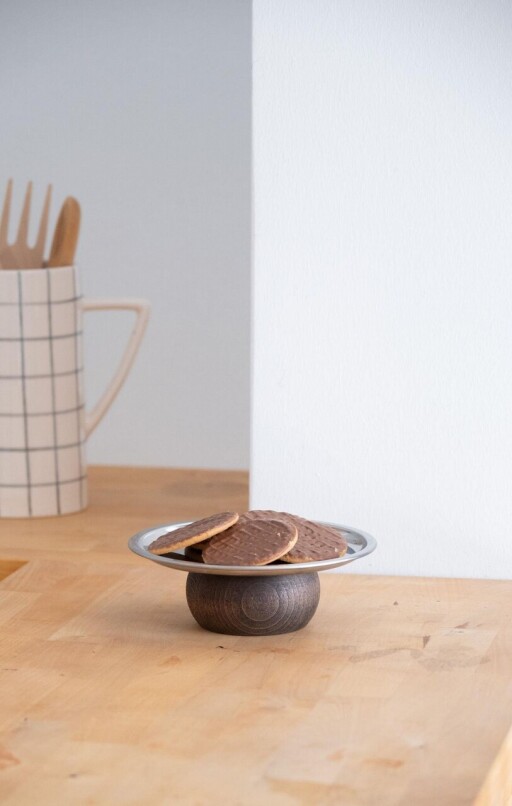 Stand de prezentare a alimentelor, Hermia, 886SVN1137, Dimensiuni: 18 x 18 x 5 cm, Argintiu