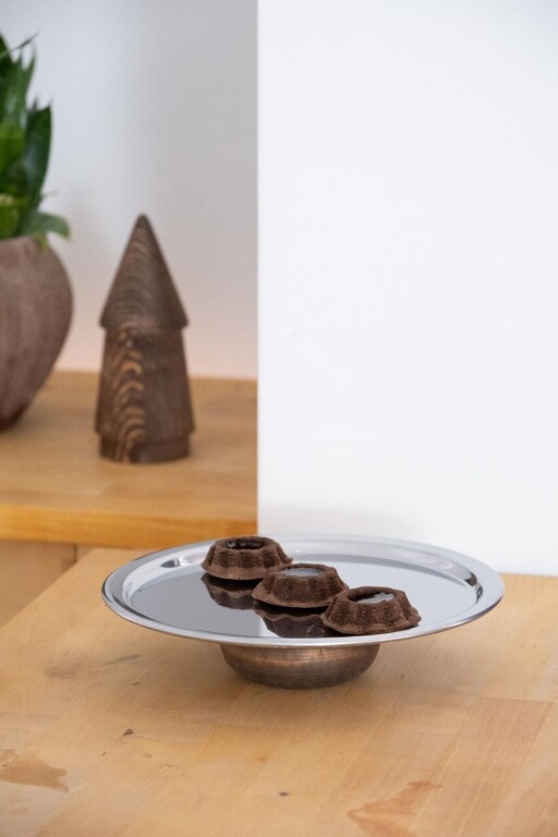 Stand de prezentare a alimentelor, Hermia, 886SVN1149, Dimensiuni: 23 x 23 x 5 cm, Argintiu