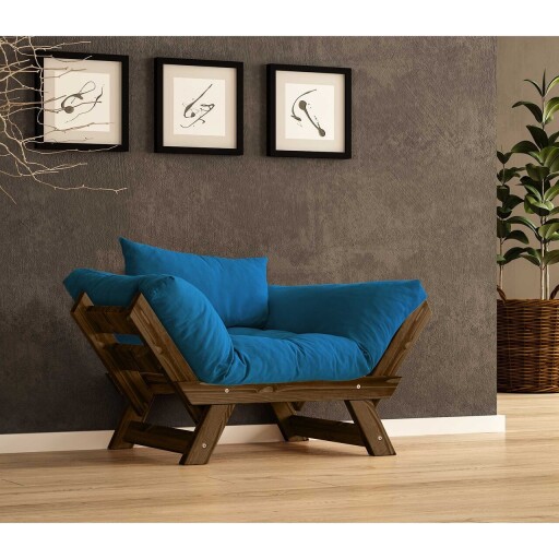 Fotoliu de gradina, Hanah Home, CPT8136-140, Nuc / Albastru