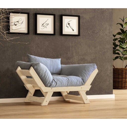 Fotoliu de gradina, Hanah Home, CPT8143-140, Natural / Gri