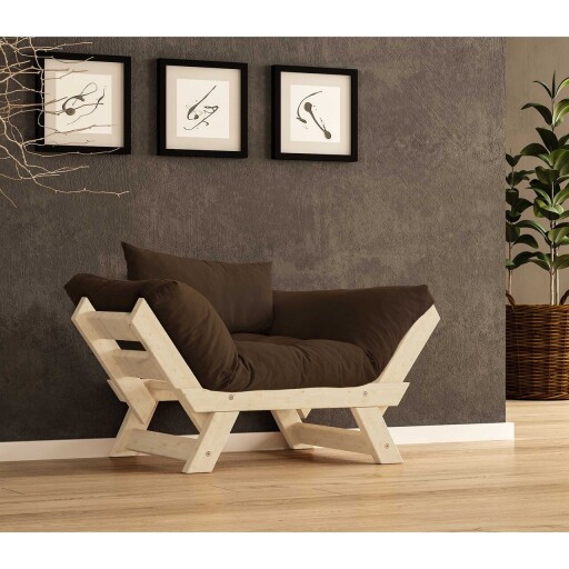 Fotoliu de gradina, Hanah Home, CPT8144-140, Natural / Maro